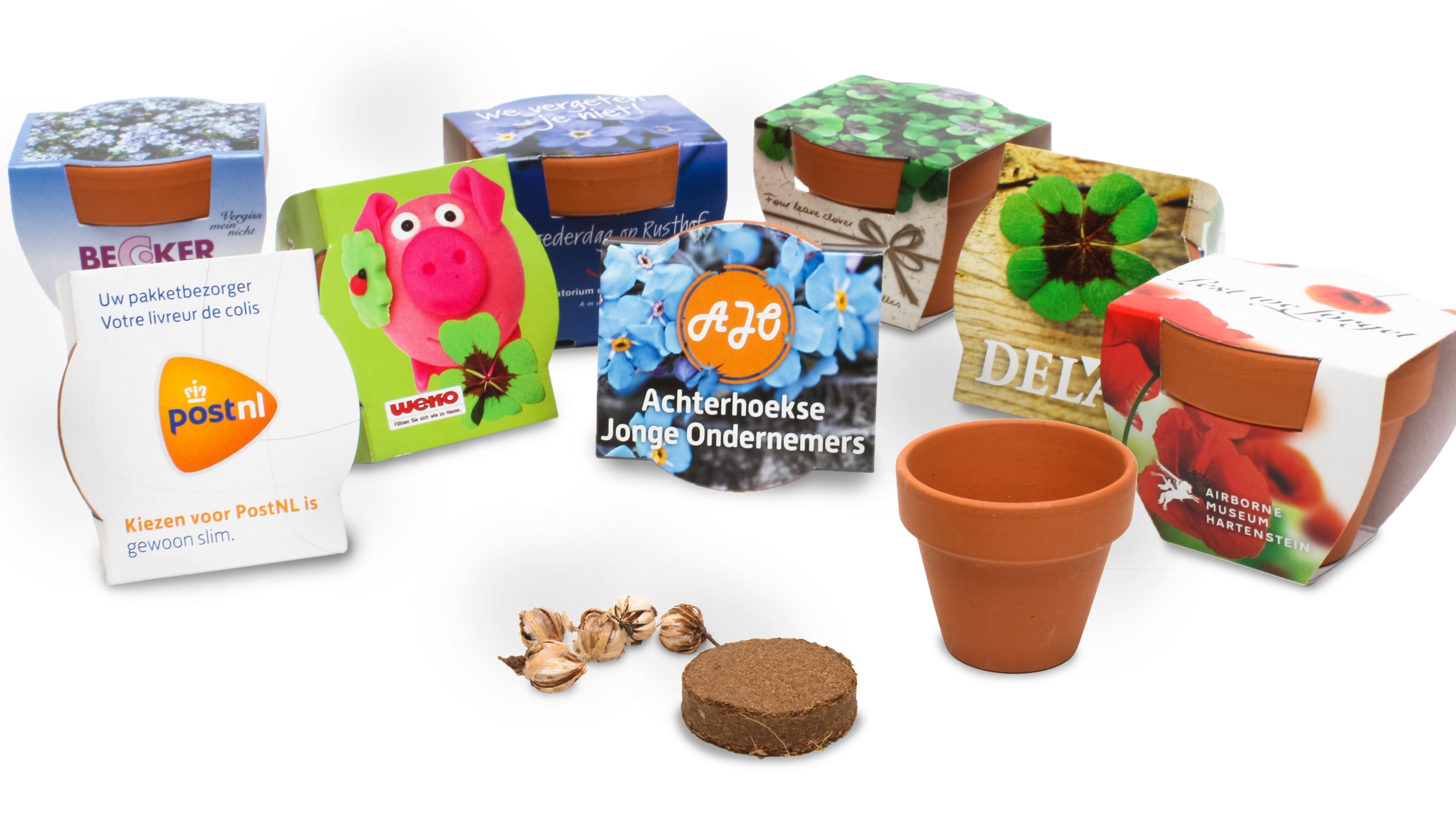 <p>The Corthogreen line specialises in sustainable corporate seeds and gifts. Terracotta jars, zinc buckets and other materials with personalised cards and seeds of your choice</p>
